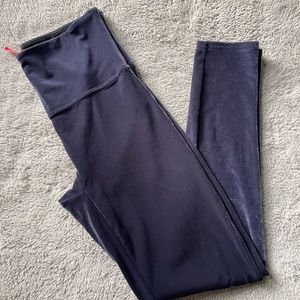 Spanx Faux Velvet Pants Ankle Stretch Navy Blue Size Large